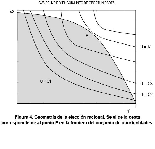 Figura 4. Geometr�a de la elecci�n racional.